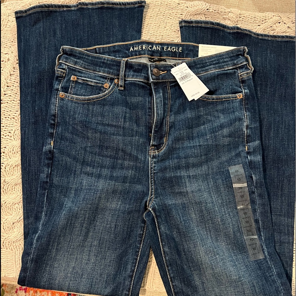 American Eagle NTW size 10 flare jeans with slit hem